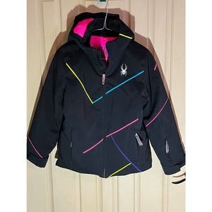 Spyder Girls Tresh Ski Jacket 2016-17 Thinsulate Insulation Hooded Black